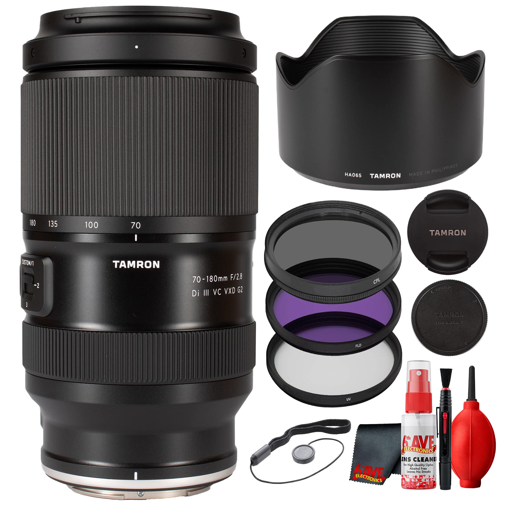 Tamron - 70–180mm f/2.8 Di III VC VXD G2 Lens Bundle - Black