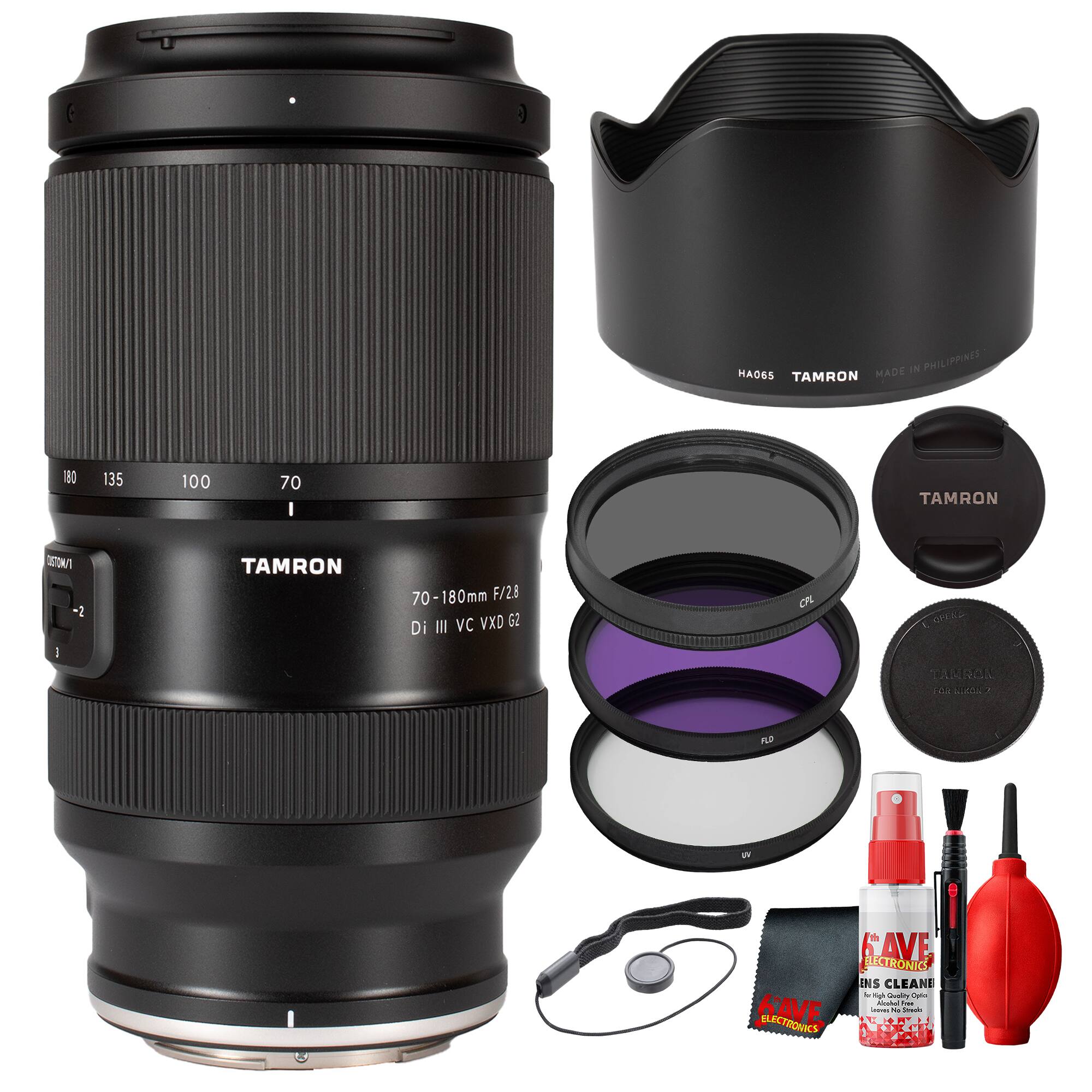MADE IN PHILIPPINES  
HA065  
TAMRON  
180 135 100 70  
TAMRON TOW/T -1  
TAMRON 70-180mm F/2.8 Di III VC VXD G2  
OFND TANNON  
A PLD  
AVE ELECTRONICS  
ENS CLEANER  
Cgre  
KAVE