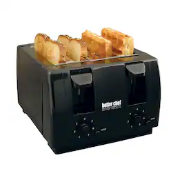 Better Chef - 4 Slice Dual Control Toaster - Black