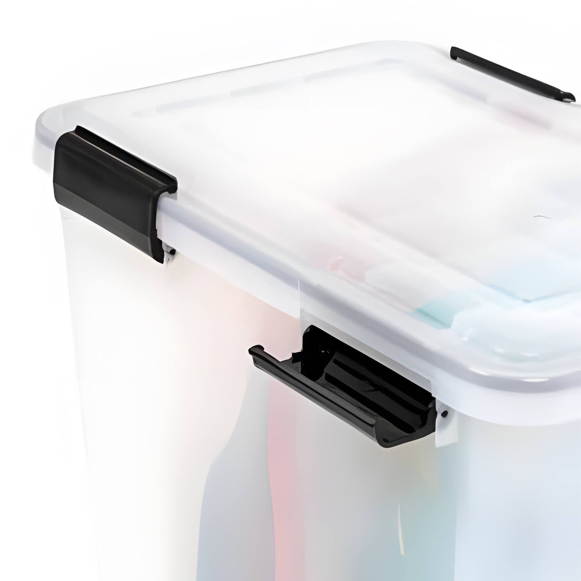 Alt View 7. IRIS USA - IRIS USA 47 Qt Storage Bins Plastic Gasket Box with Tight Latching Lids, 2 Pack - Clear.