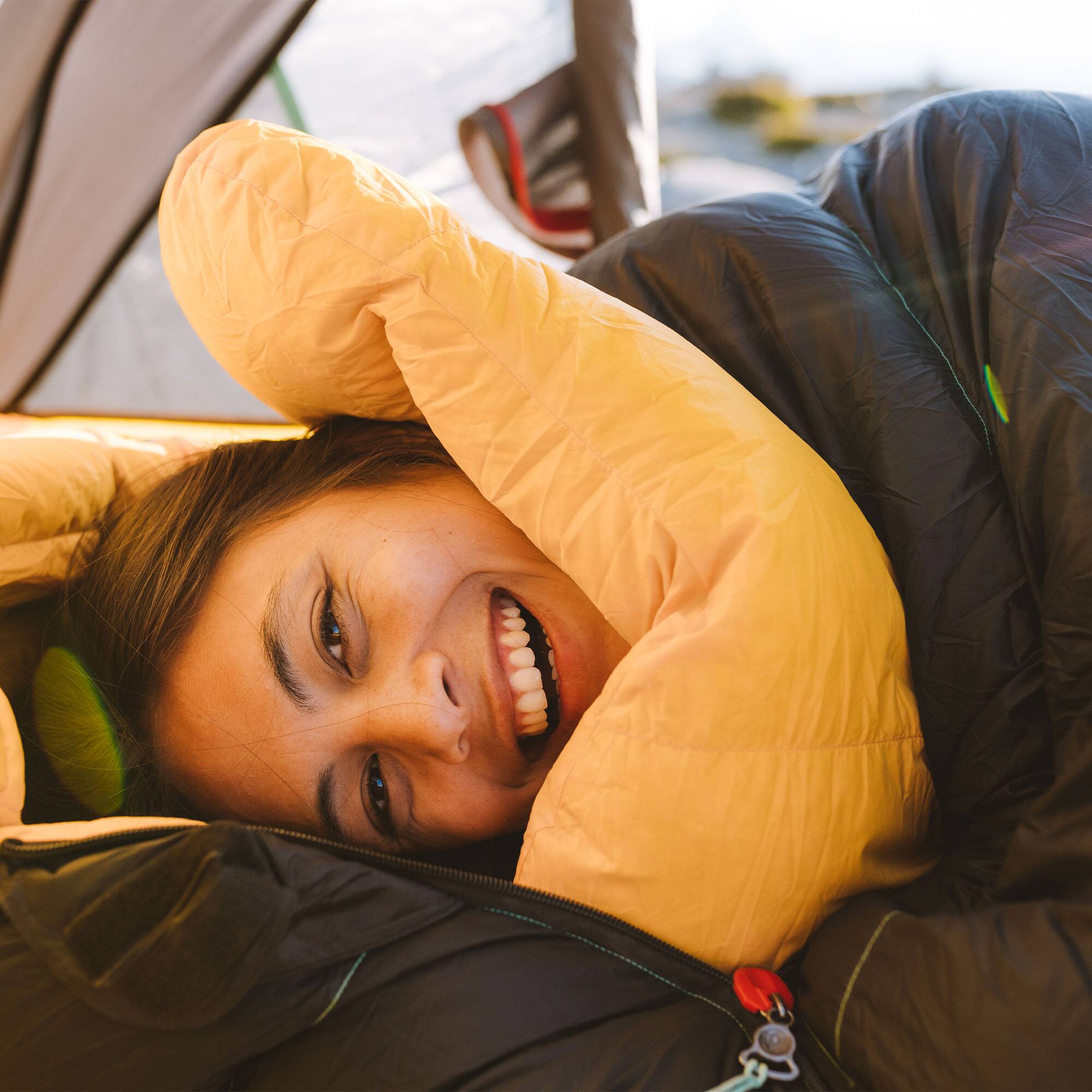 Alt View 7. Coleman - Coleman PEAK1 20 Degrees Fahrenheit 1 Person Nylon Mummy Sleeping Bag, Black - Black.