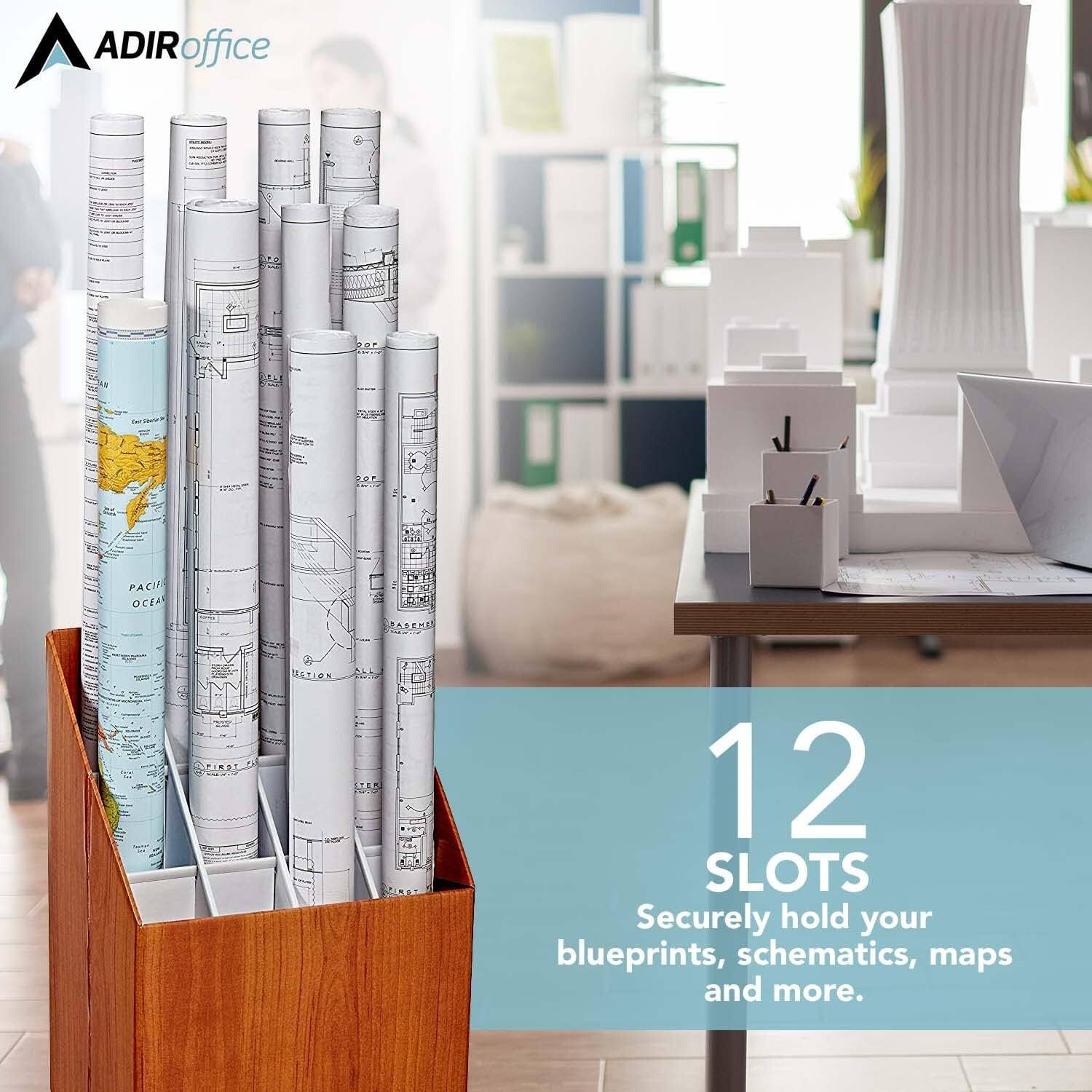 ADIRoffice 12 SLOTS Securely hold your blueprints, schematics, maps and more.
