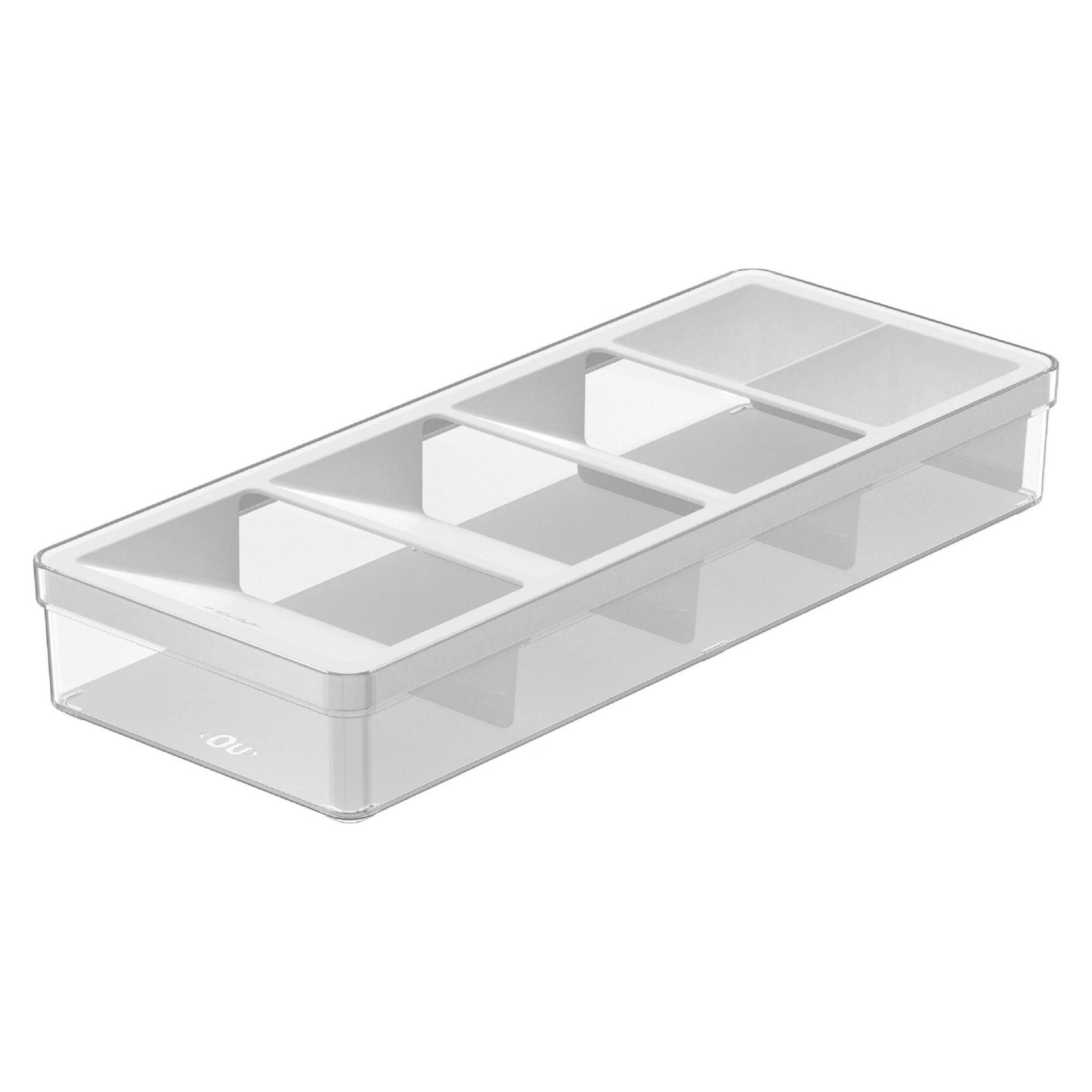 "OU - In-Drawer Silverware & Utensils Organizer, 5 Compartments Flatware Storage - 14.75"" x 5.9"" - White" price history on PriceWatchPro