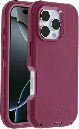 OtterBox - Defender Series Pro Hard Shell for MagSafe for Apple iPhone 16 Pro - Foxberry (Pink)