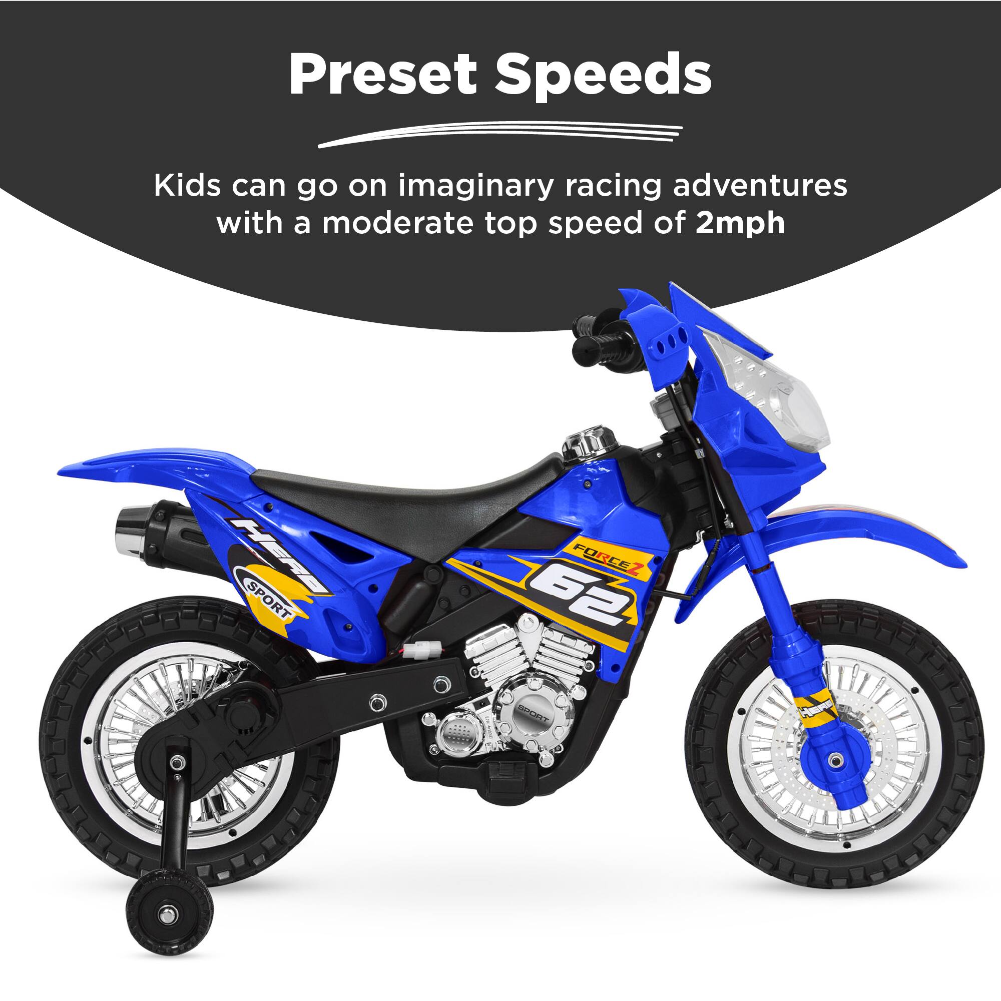 Preset Speeds: Kids can go on imaginary racing adventures with a moderate top speed of 2mph.
