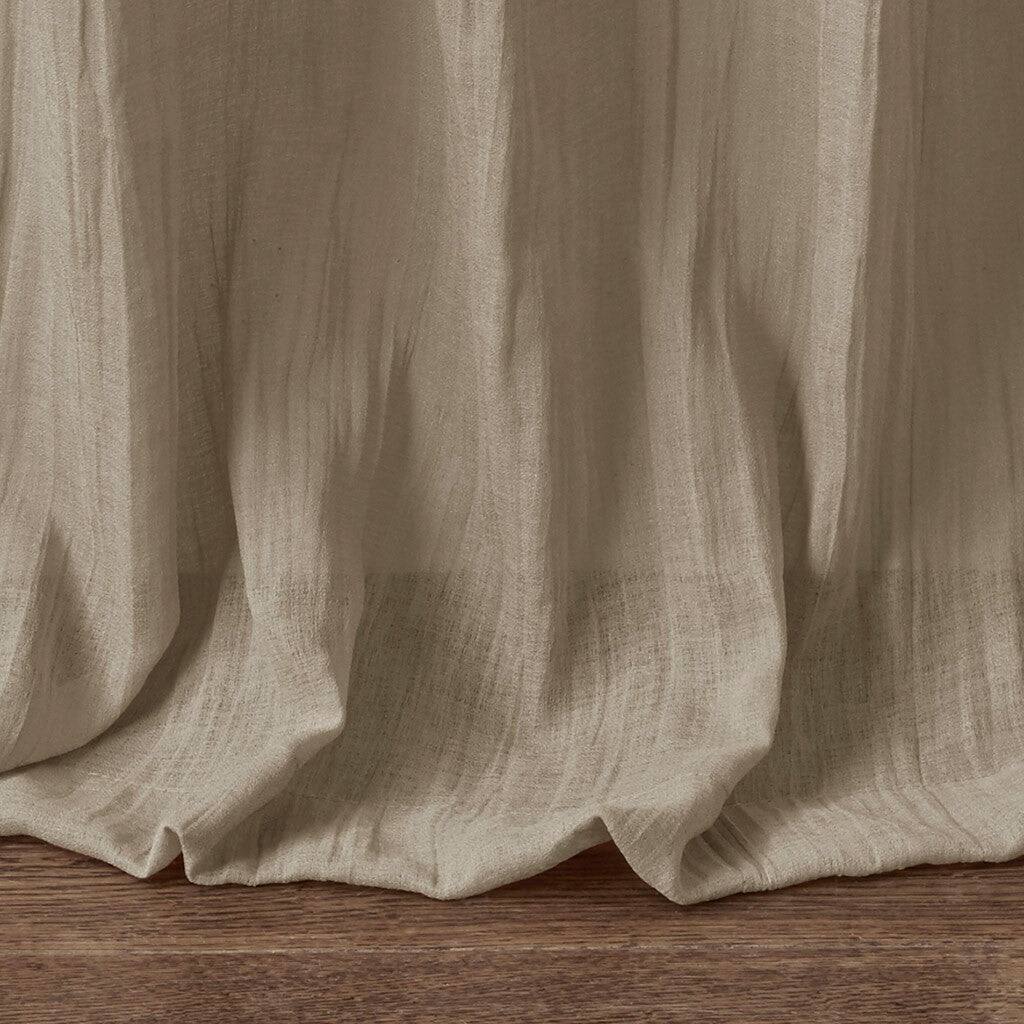 Alt View 7. BreeBe - Solid Crushed Curtain Panel Pair(2 Pcs Window Panels) - Taupe.