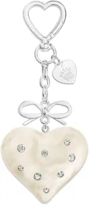 VELVET CAVIAR - Tech & Bag Charm - Cream Crystal Heart