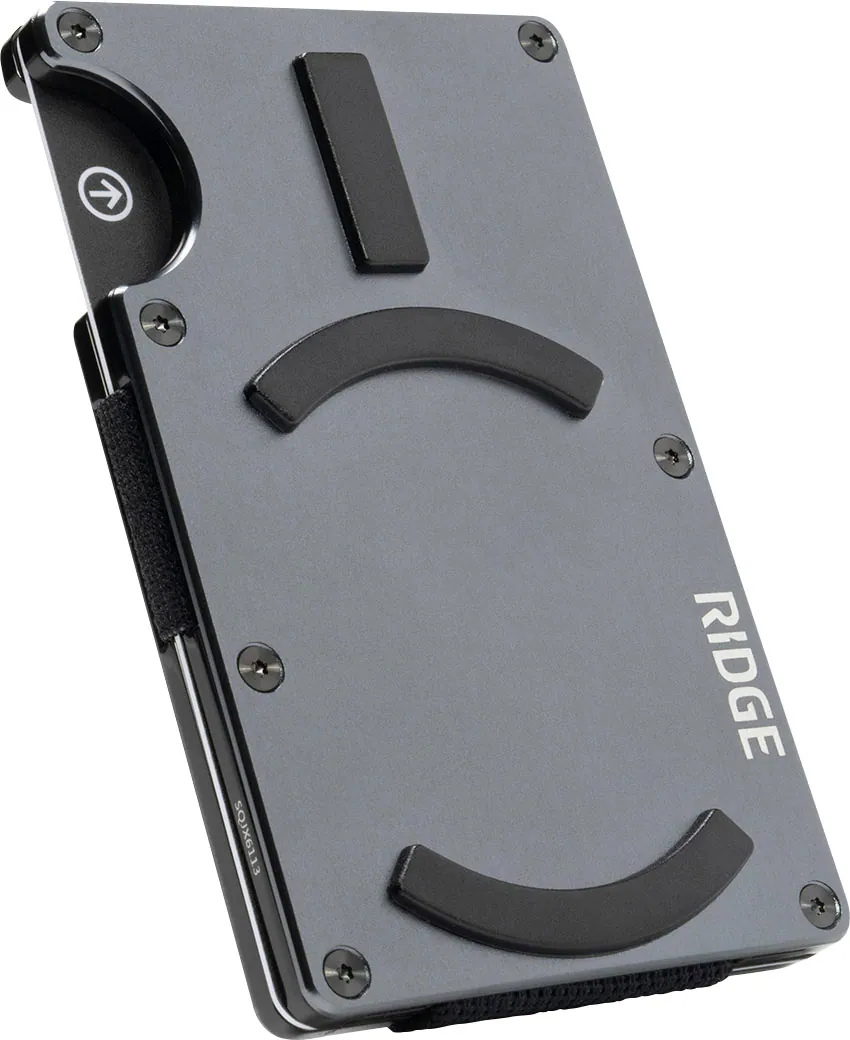 The Ridge Wallet Gunmetal MagSafe Wallet Cash Strap Silver AUWAI249103 ...