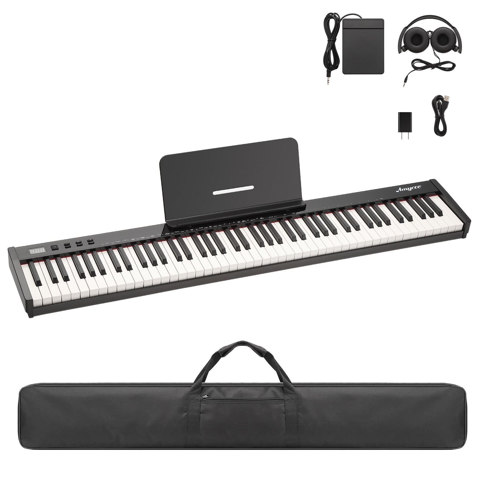 GARVEE - 88 Key Piano Keyboard, Electric Piano Keyboard with Weighted Keys & Magnetic Keys, Portable Digital Piano