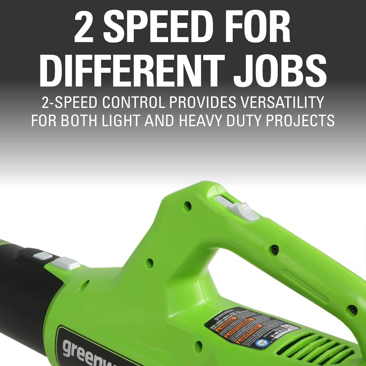2 SPEED FOR DIFFERENT JOBS  
2-SPEED CONTROL PROVIDES VERSATILITY FOR BOTH LIGHT AND HEAVY DUTY PROJECTS