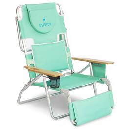 Ostrich - The Deluxe 3N1 Lightweight Outdoor Beach Lounge Chair w/ Footrest - Teal