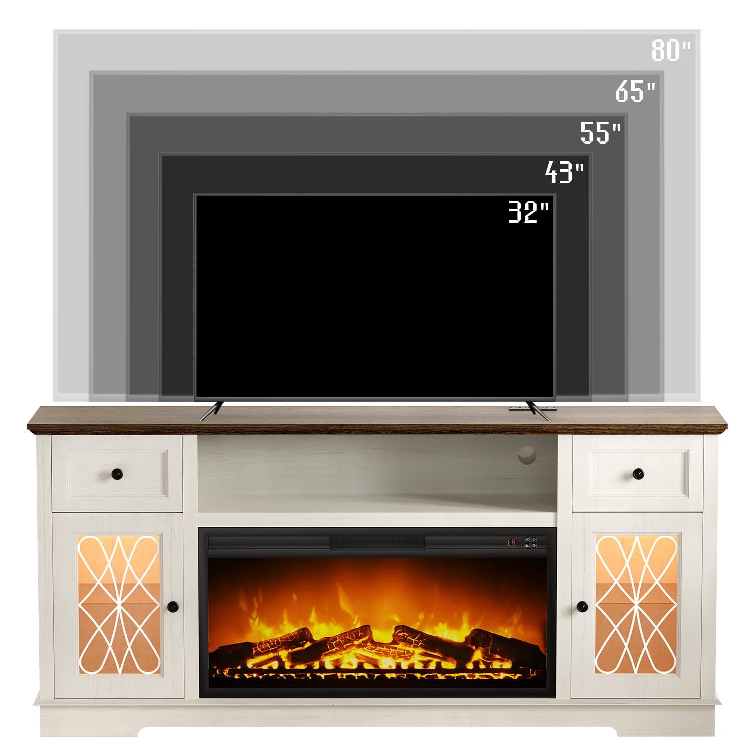 80"  
65"  
55"  
43"  
32"