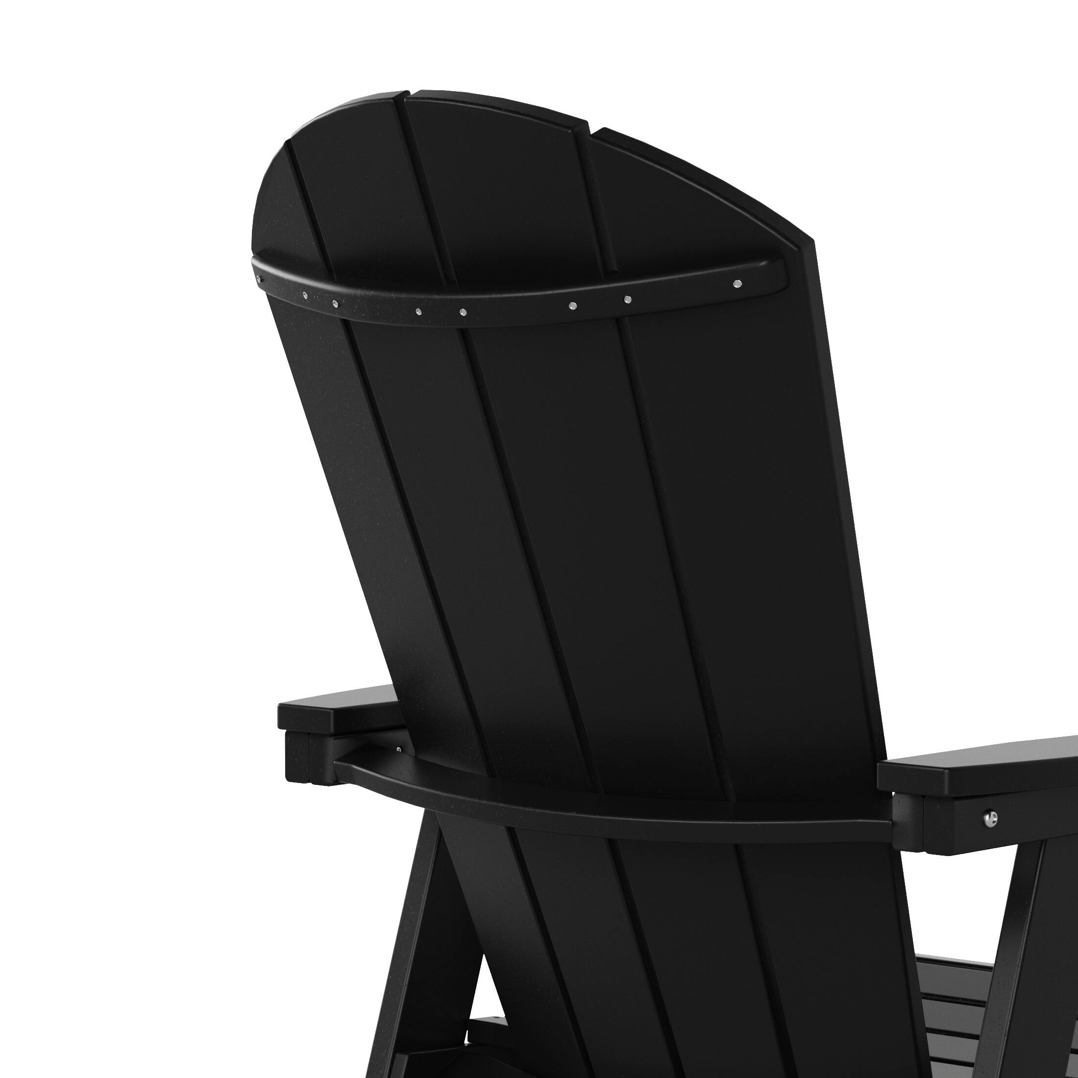 Alt View 7. WestinTrends - WestinTrends Malibu Outdoor Patio HDPE Plastic Adirondack Dining Chair - Black.