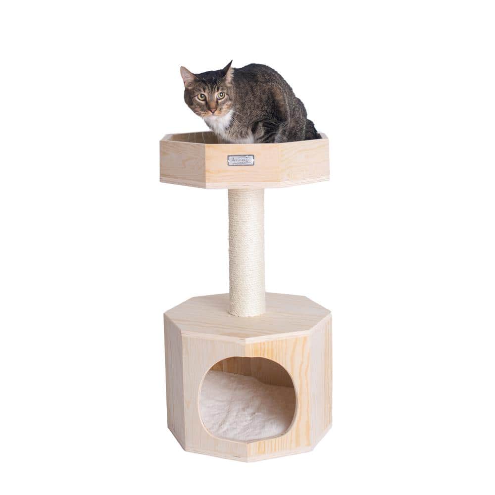 Armarkat - Premium Scots Pine 29Inch Real Wood Cat Tree With Perch And Condo - Beige price history on PriceWatchPro