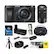 Sony camera, lens, memory cards, batteries, and accessories.