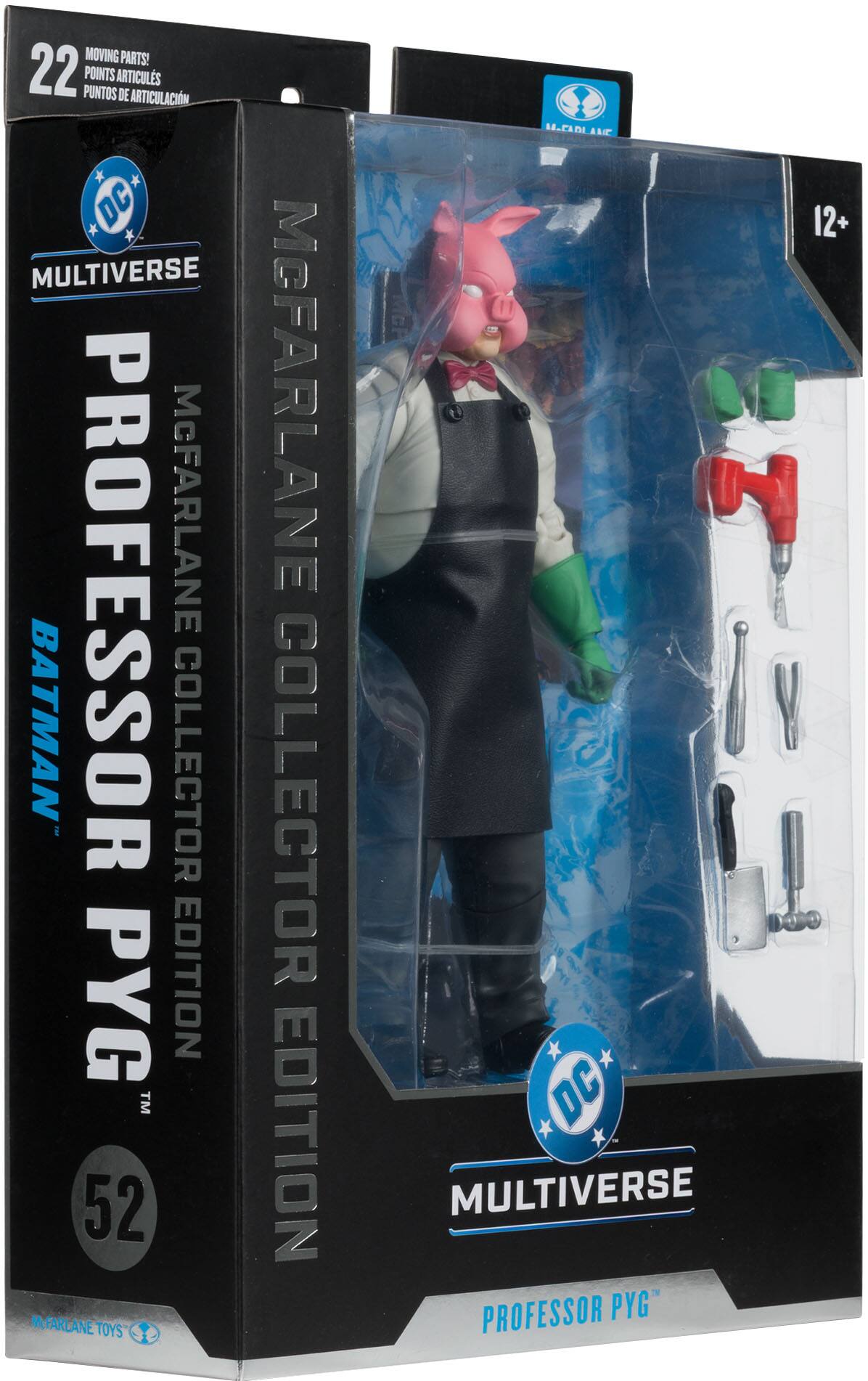 MOVING PARTS!  
22 PUNTOS ARTICULS DE ARTICULACIÓN  
DC MULTIVERSE  
McFARLANE BATMAN PROFESSOR PYG EDITION  
McFARLANE COLLECTOR EDITION  
McFARLANE TOYS  
12+