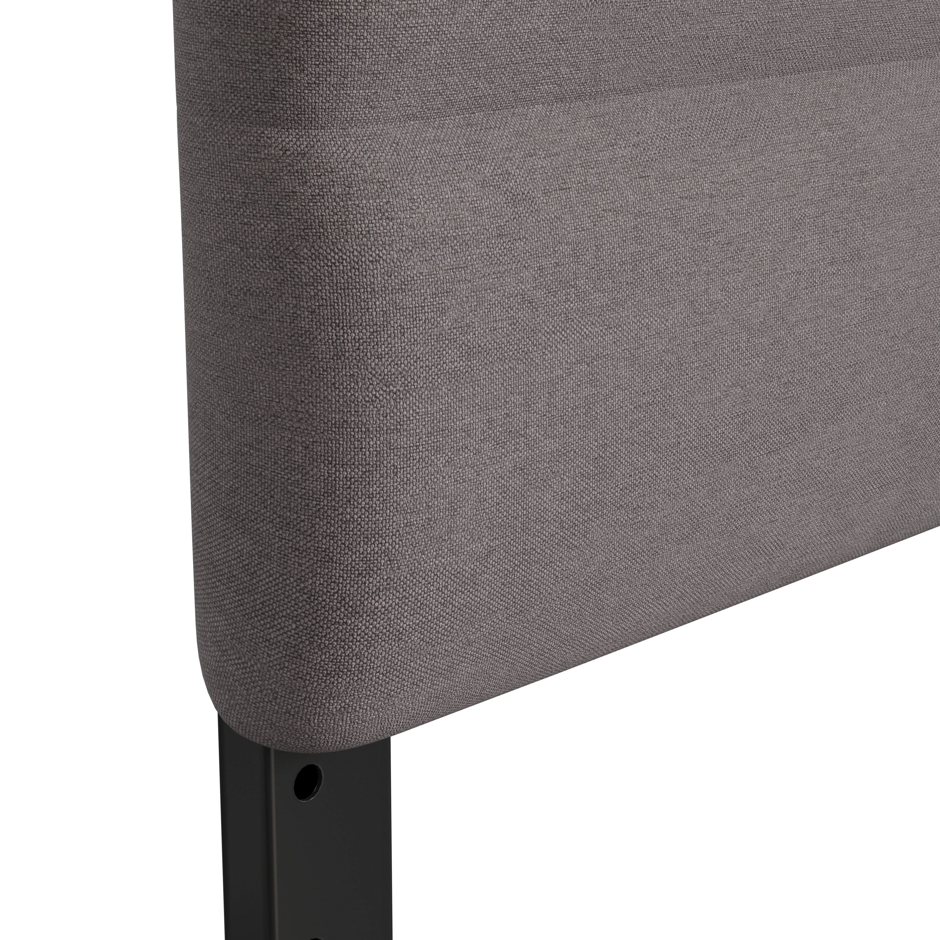Alt View 10. Emma + Oliver - Gannon Modern Upholstered Headboard with Horizontal Line Stitching and Adjustable Height Rails - Gray.
