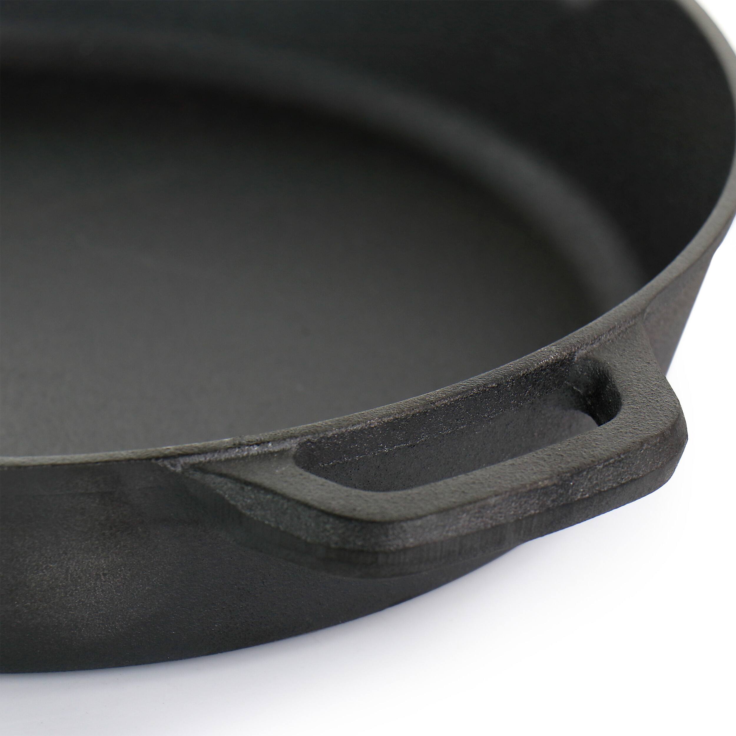 Alt View 4. Oster - Oster Castaway 12 Inch Cast Iron Round Frying Pan with Dual Spouts - Black.
