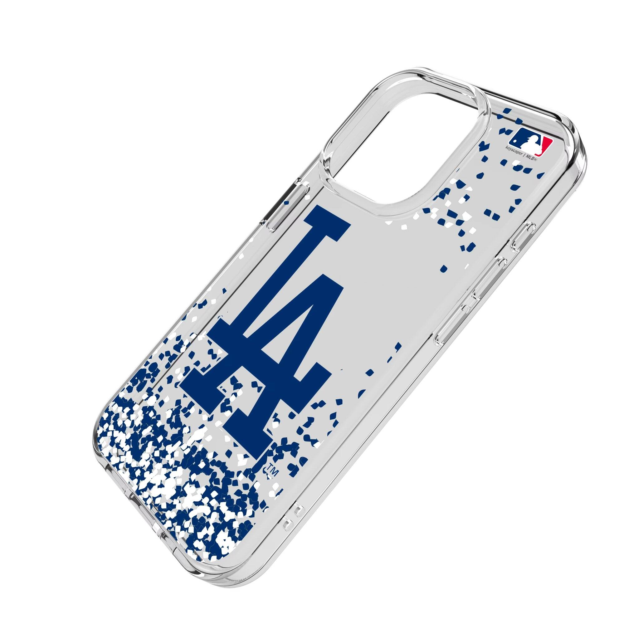 Alt View 1. Keyscaper - Los Angeles Dodgers iPhone Confetti Design Clear Case - 15 Pro Max - Multicolor.