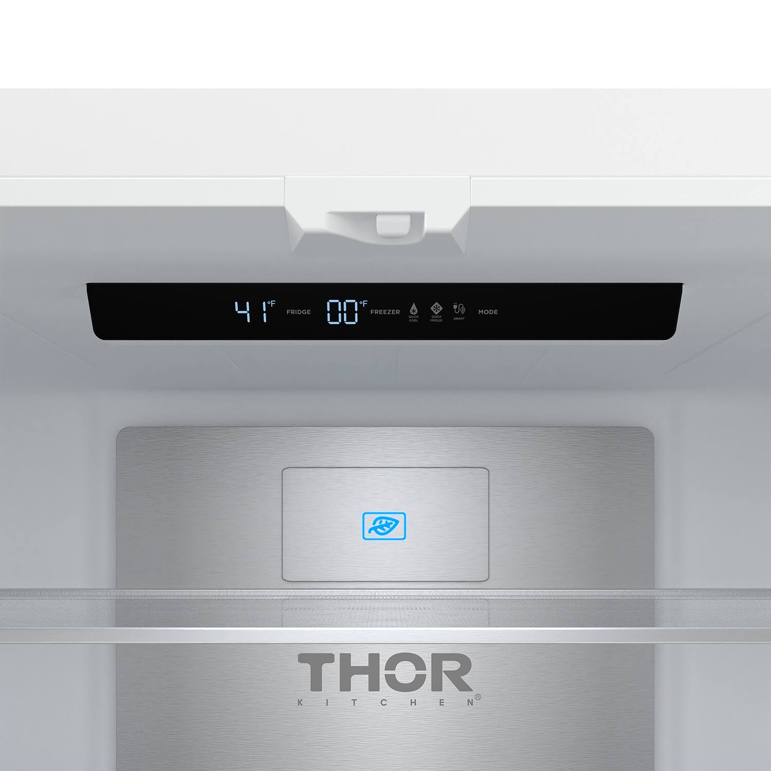 F + F 41°F FRIDGE 00°F FREEZE | MODE | THOR KITCHEN