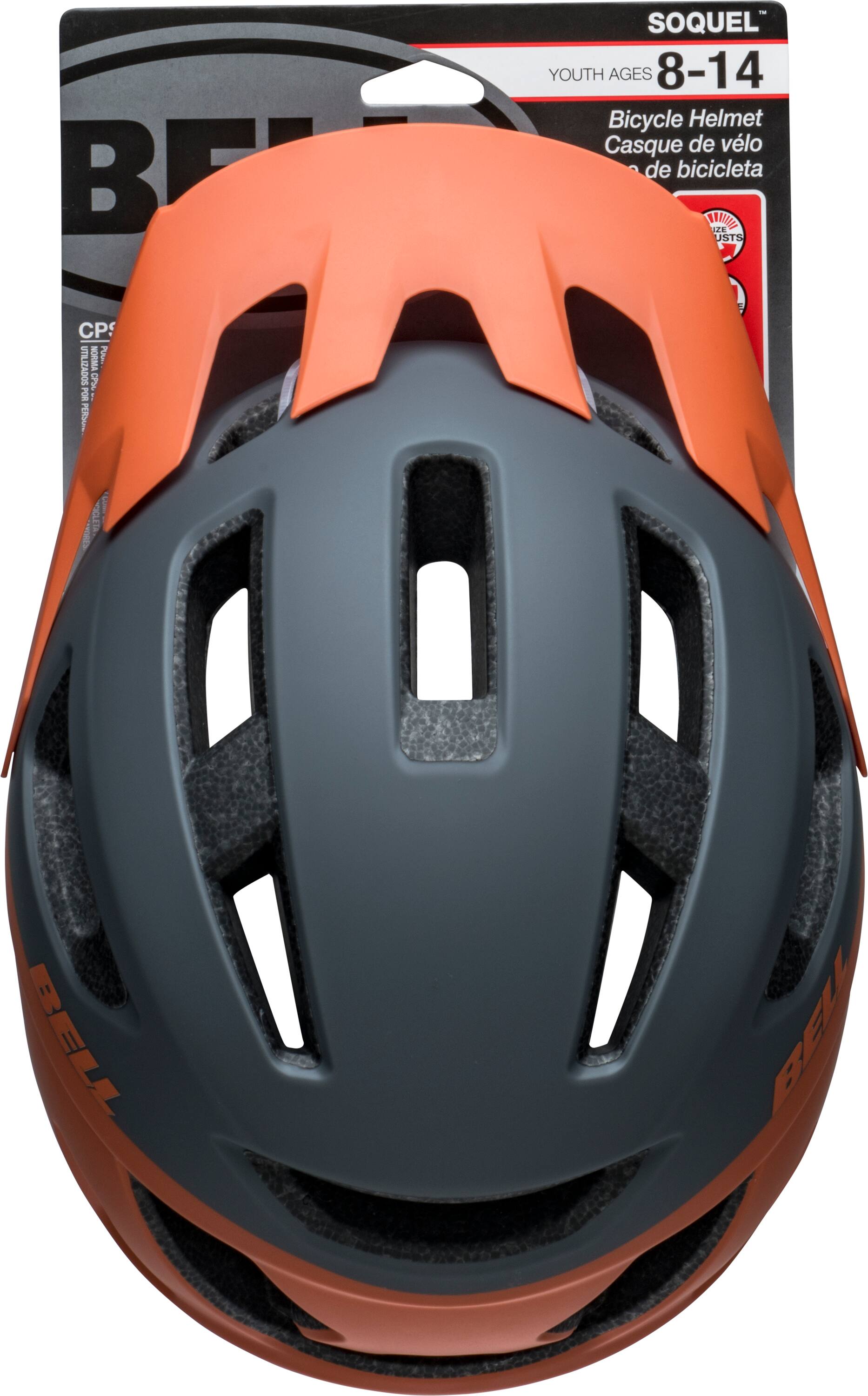 Alt View 15. Bell - Soquel Helmet for Bike and Scooter - BATTLESHIP NARDO/BURNT ORANGE.