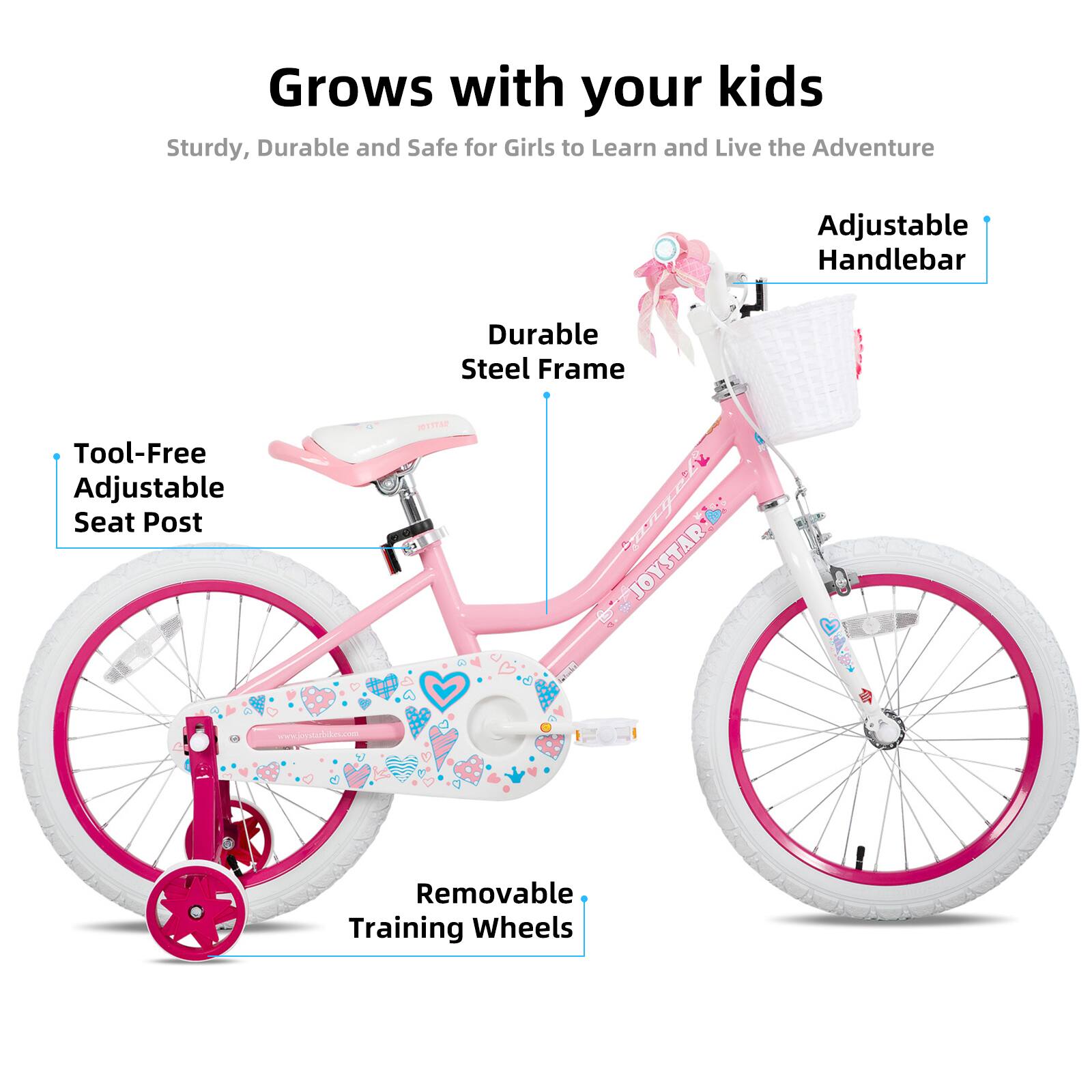 Grows with your kids

Sturdy, Durable and Safe for Girls to Learn and Live the Adventure

- Adjustable Handlebar
- Durable Steel Frame
- Tool-Free Adjustable Seat Post
- Removable Training Wheels

www.bpaarfales.com