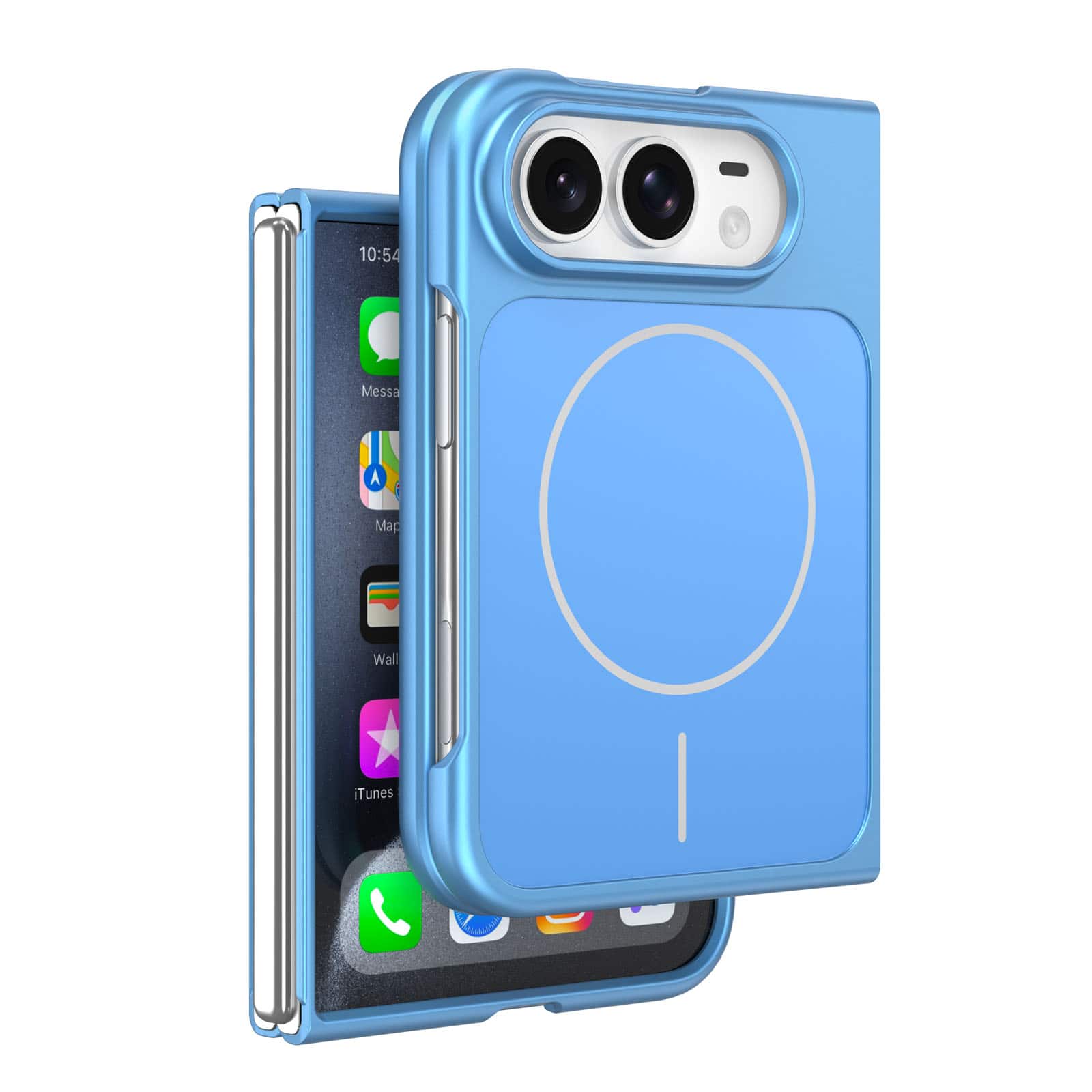 Dteck - Magnetic Case for iPhone Duo 2026, Shockproof Compatible with MagSafe Accessory Hard PC Back Wireless Charging Cover - Skyblue