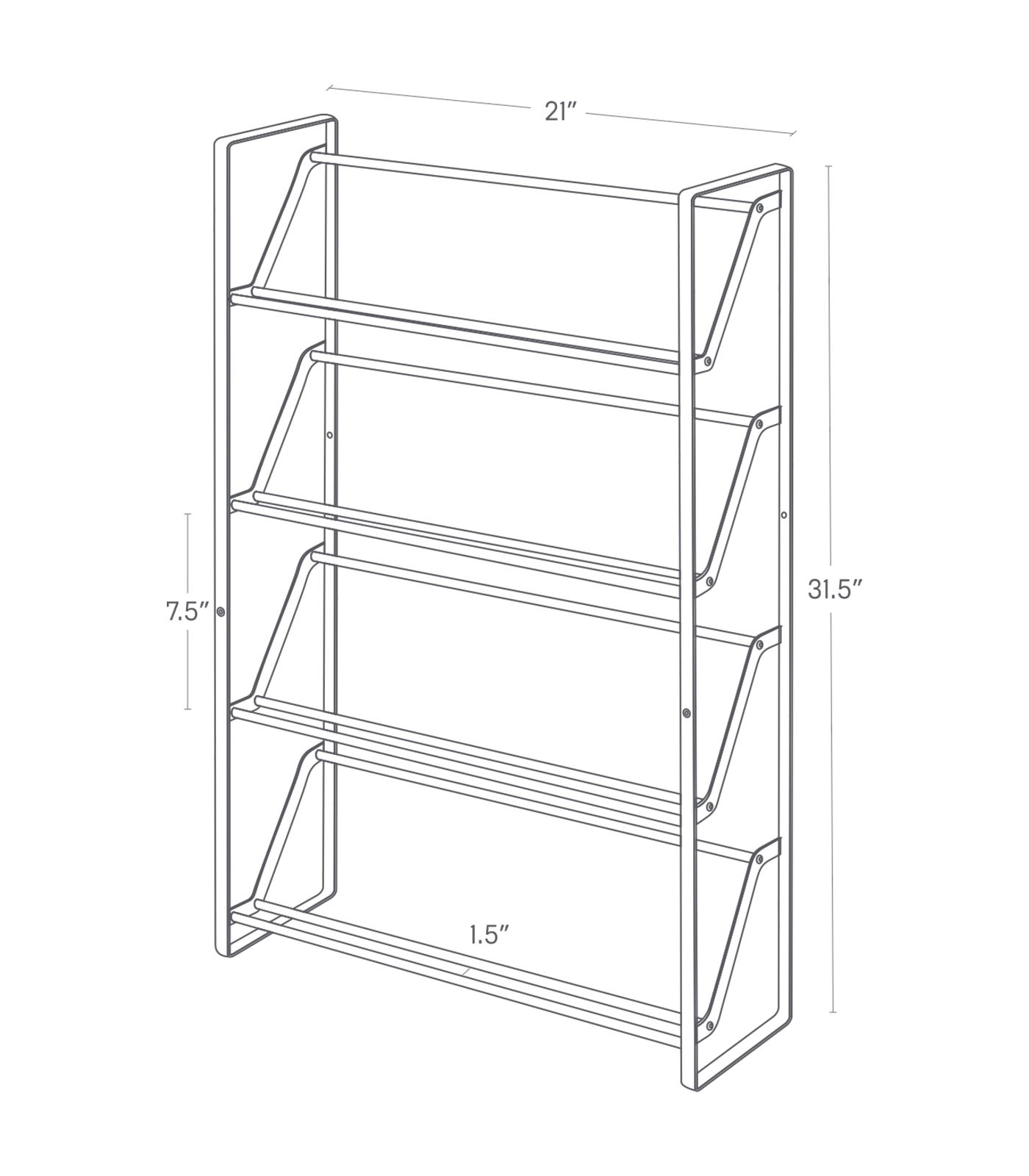 Back. Yamazaki Home - Slim Shoe Rack (31" H)  - Steel - Black.