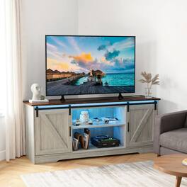 Kadyn - TV Stand for 65 Inch TVs Media Console Table for Living Room- Mid Century Modern TV Stand for Living Room Bedroom - Gray