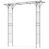 Front. Costway - 81" Metal Garden Arbor Garden Arch Trellis Wedding Arch Decoration - Black.
