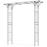 Costway - 81" Metal Garden Arbor Garden Arch Trellis Wedding Arch Decoration - Black