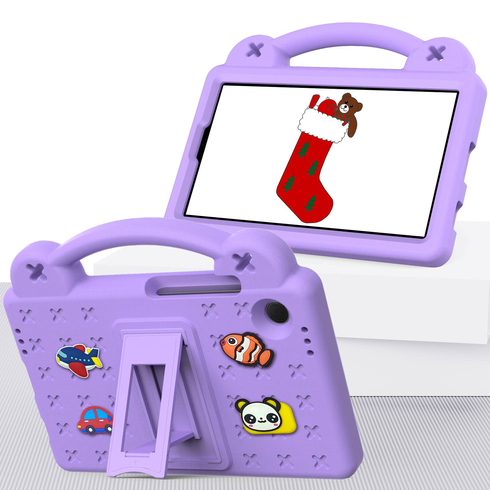 Alt View 1. Dteck - For Samsung Galaxy Tab A11 and Samsung Galaxy Tab A9 8.7-inch, Handle Grip Kickstand Shockproof Rugged Protective Case - Lightpurple.