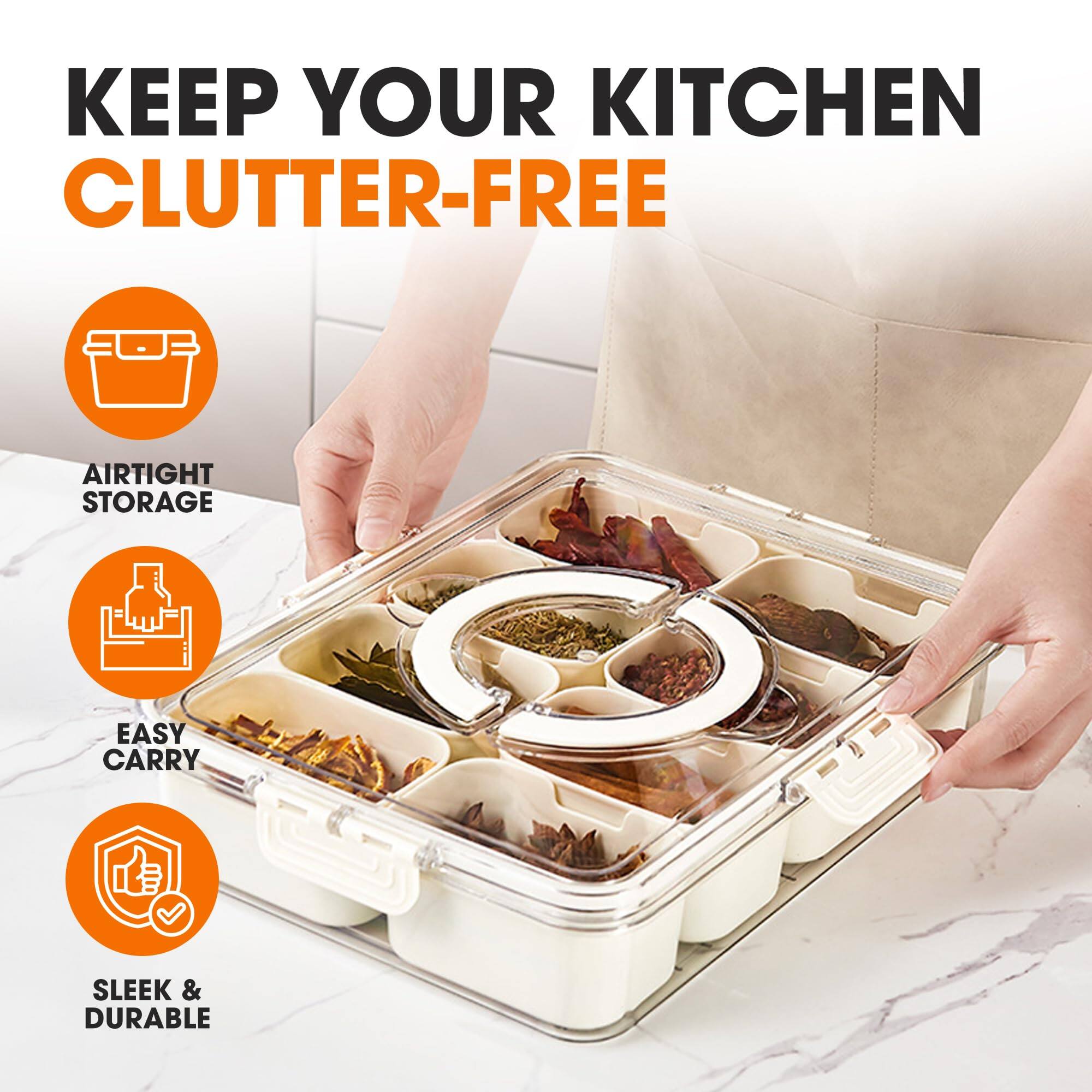 KEEP YOUR KITCHEN CLUTTER-FREE

- AIRTIGHT STORAGE
- EASY CARRY
- SLEEK & DURABLE