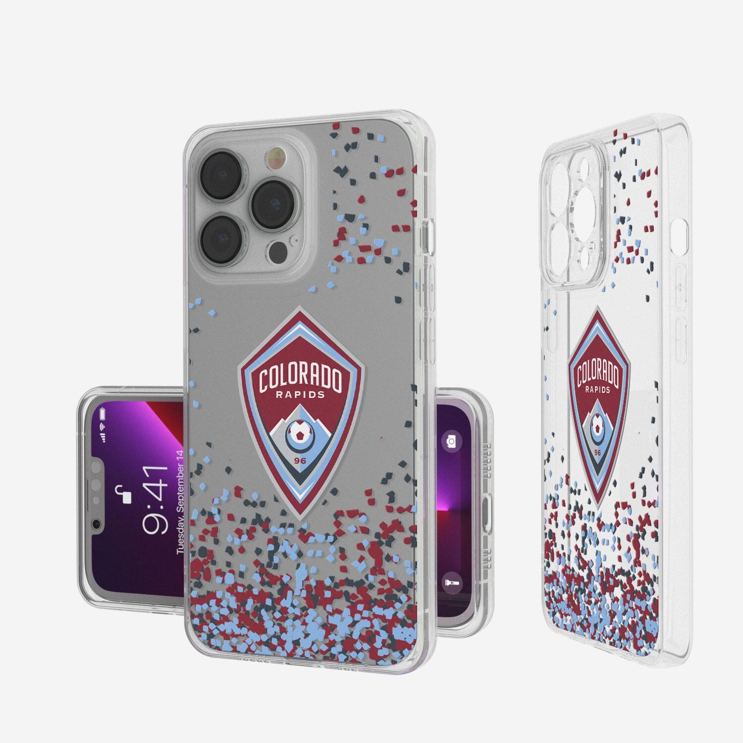 Keyscaper MLS Colorado Rapids iPhone Confetti Design Clear Case 14 Pro ...