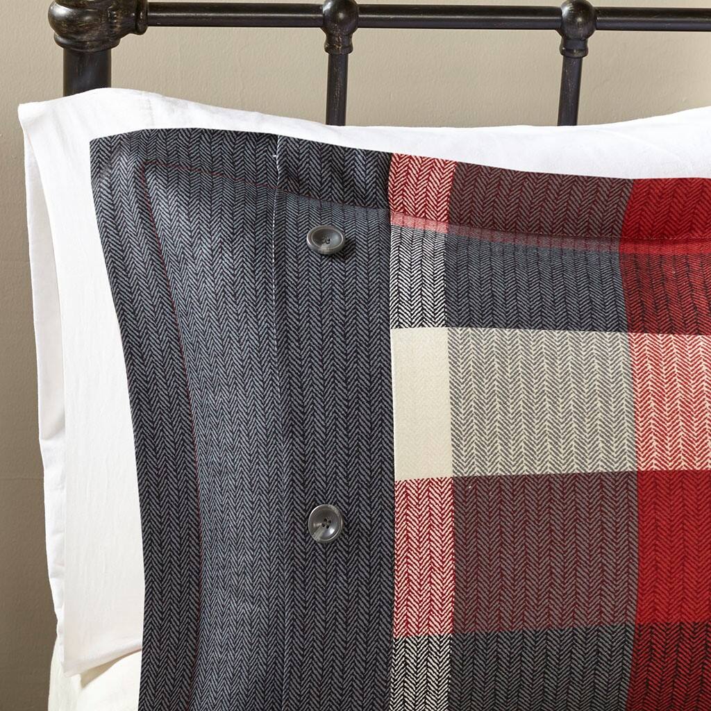 Alt View 2. Gracie Mills - Gracie Mills Nanette 6 Piece Herringbone Duvet Cover Set - Red.