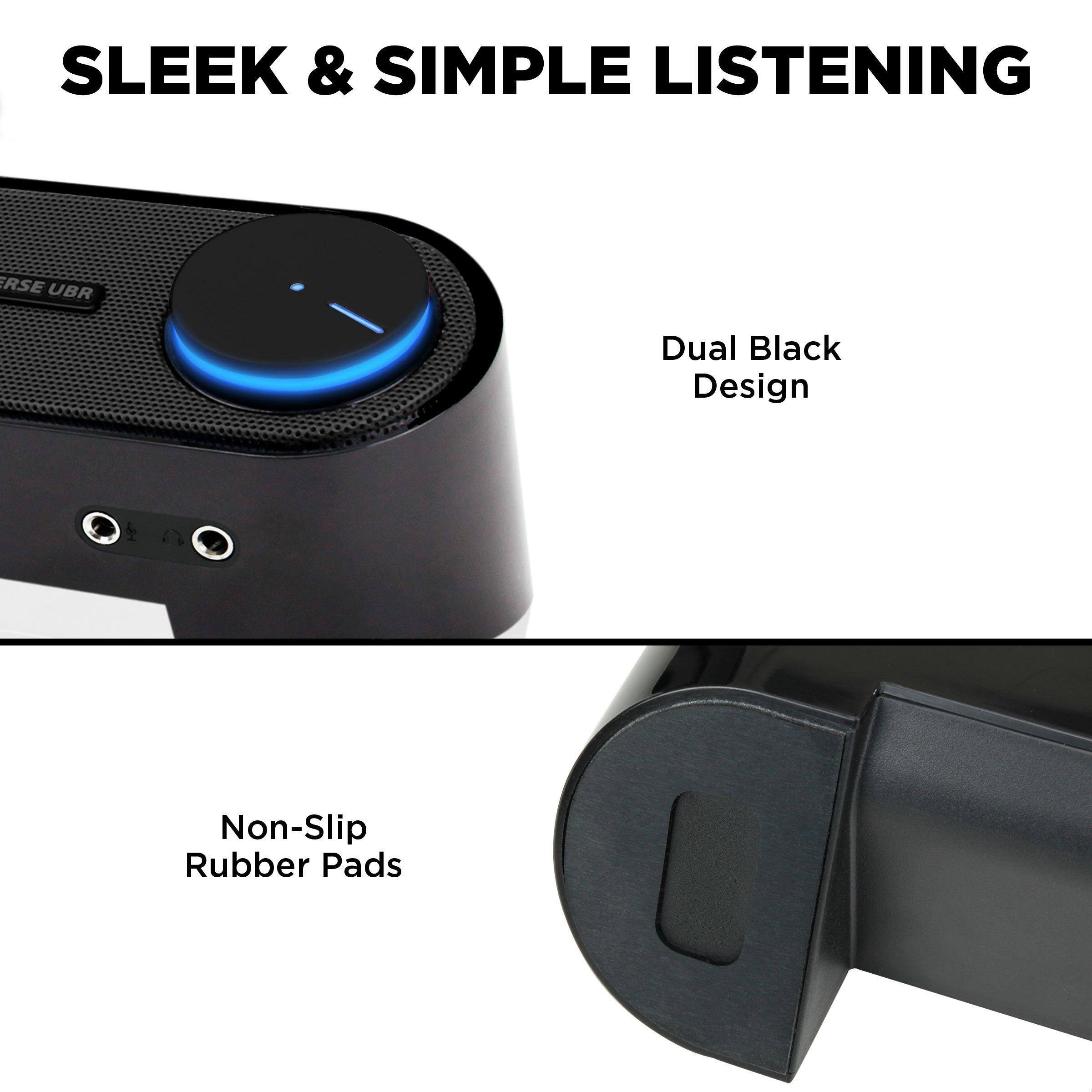 SLEEK & SIMPLE LISTENING

Dual Black Design

Non-Slip Rubber Pads