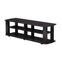 FurniFact - Dark Walnut Wood TV Stand with Spacious Storage and Sleek Design - Brown