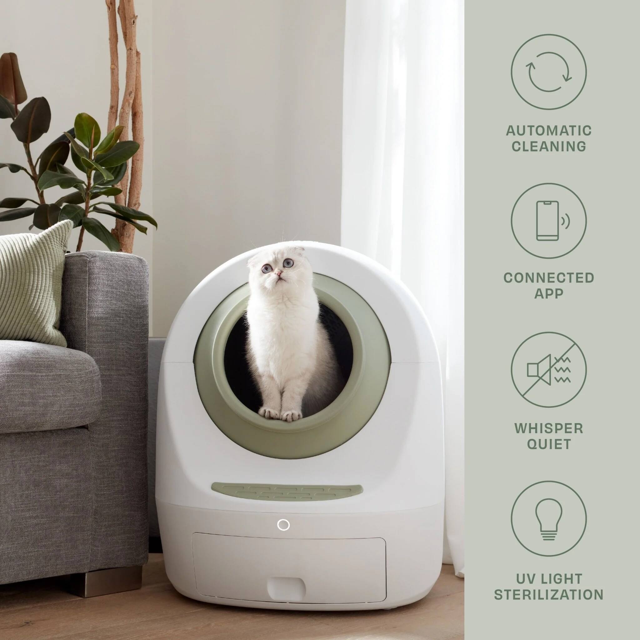 - Automatic Cleaning
- Connected App
- Whisper Quiet
- UV Light Sterilization