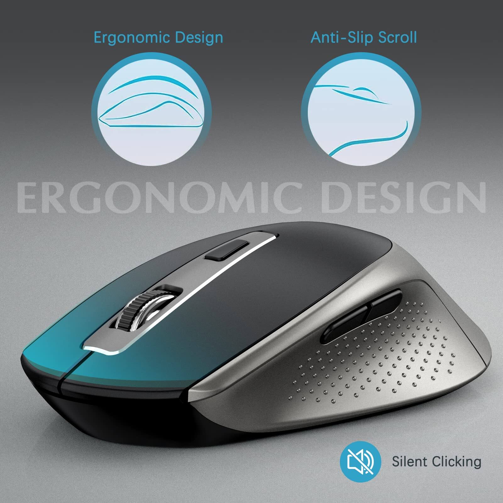 Ergonomic Design  
Anti-Slip Scroll  
Silent Clicking  

ERGONOMIC DESIGN