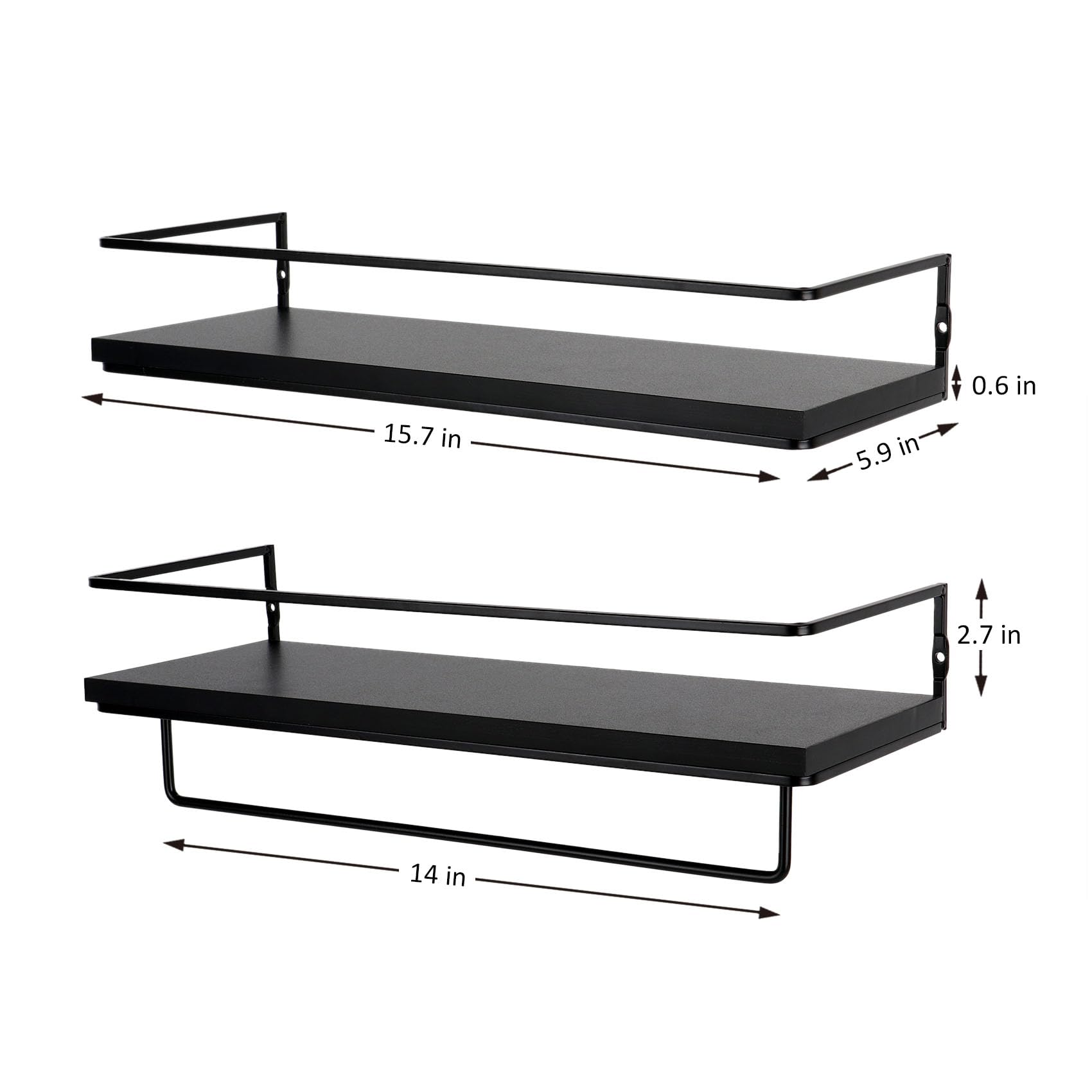 - Length: 15.7 in
- Width: 5.9 in
- Height: 0.6 in
- Depth: 14 in
- Height of the frame: 2.7 in