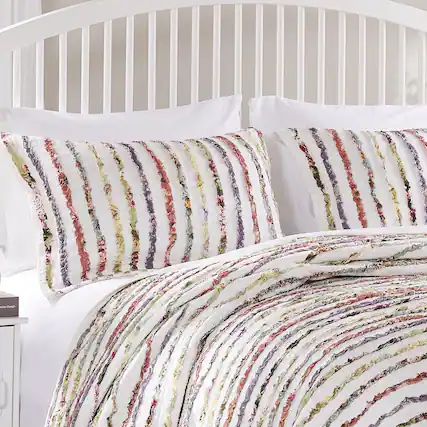 Front. BreeBe - Bella Ruffle Sham King - Multi.