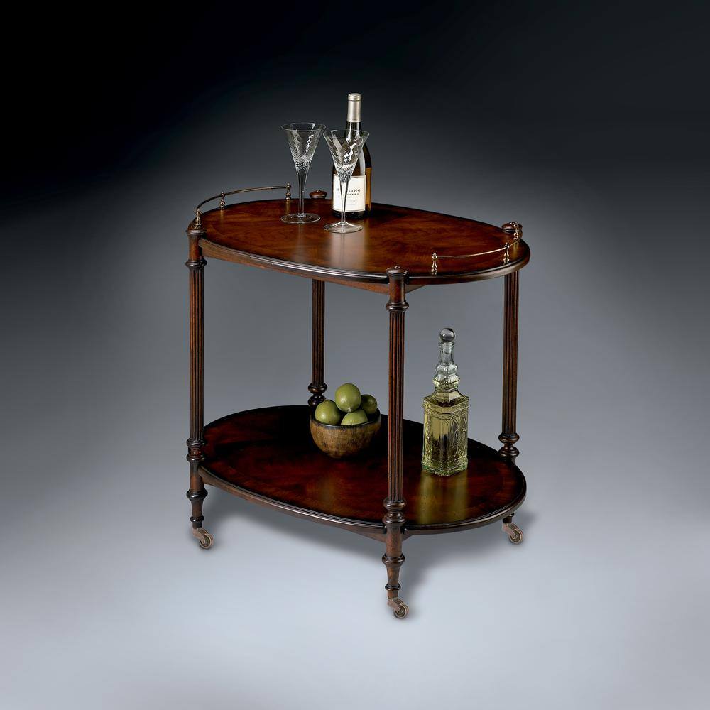 Back. Butler Specialty - Kathleen 2 Tier Bar Cart - Dark Brown.