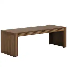 Resenkos - Kadyn Study Writing Desk, Computer Desk,79" Two Person Desk, Computer Desk Double Office Desk - Brown