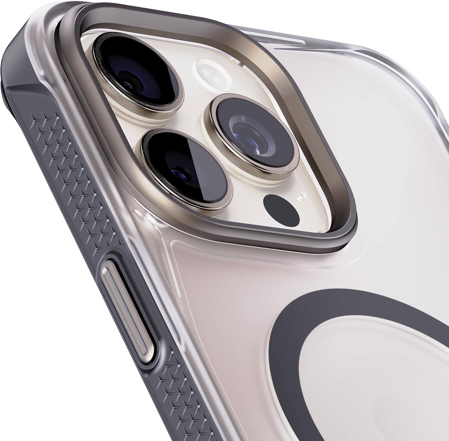 Left. Rebel - Rebel - Frosted Series GEN5 Case For Apple iPhone 15 Pro Max - Black/Matte Clear - Black.