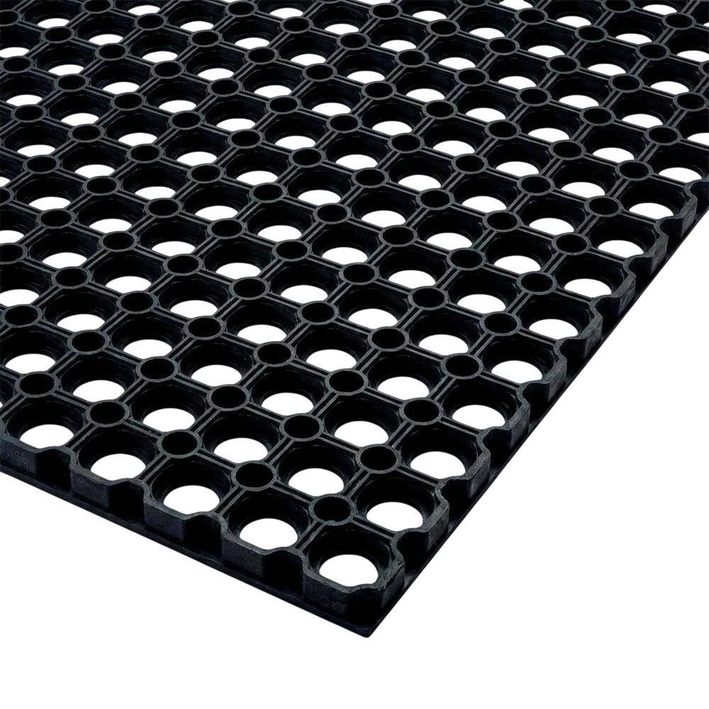 Front. Floortex - Doortex® Octomat All Seasons Black Outdoor Entrance Mat - 32" x 48" - Black.