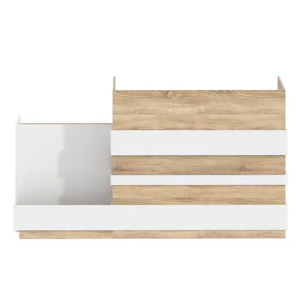 Front. Famapy - Famapy Modern Wood Office Desk & Reception Counter: Organized Storage, Sleek Design for Workspaces - Wooden.