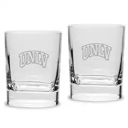Jardine - UNLV Rebels 2-Piece 11.75oz. Square Double Old Fashioned Glass Set - Multicolor