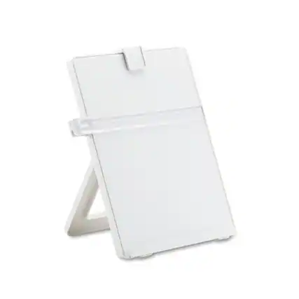 Front. Fellowes - 21103 25 Sheet Capacity Plastic Non-Magnetic Desktop Copyholder - Platinum.