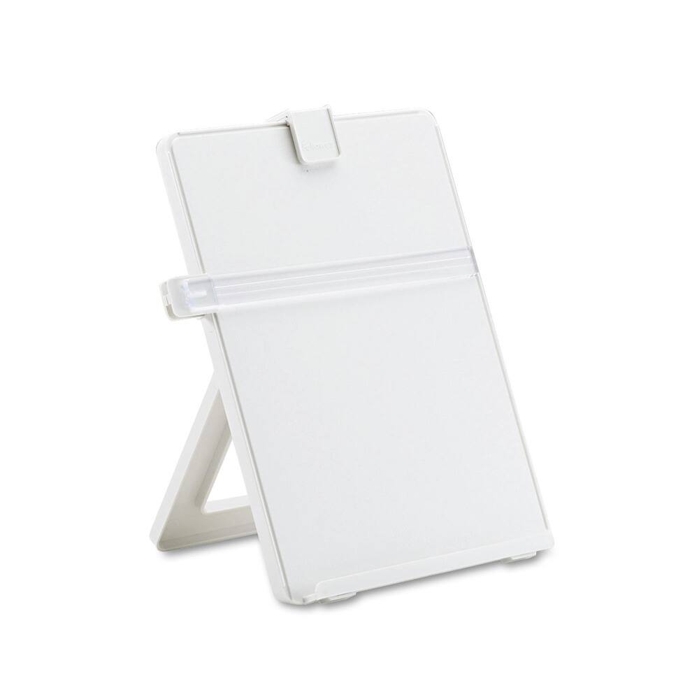 Front. Fellowes - 21103 25 Sheet Capacity Plastic Non-Magnetic Desktop Copyholder - Platinum.