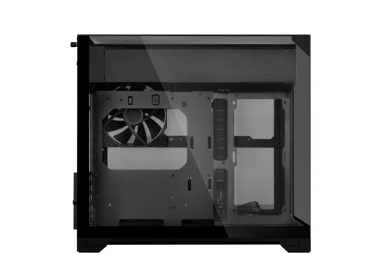 Alt View 2. Lian Li - O11 Vision-M O11VMX Dual-chamber Design Pre-installed 140 mm Fan Micro ATX Case - Black.